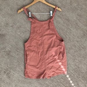 Dusty rose overall shorts